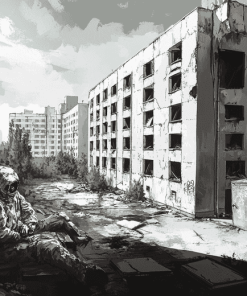 Chernobyl Black And White Diamond Painting