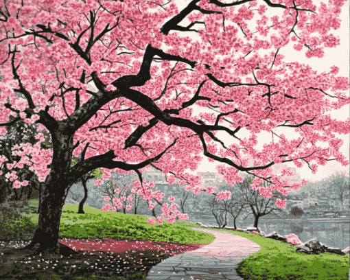 Cherry Blossom Japan Diamond Painting