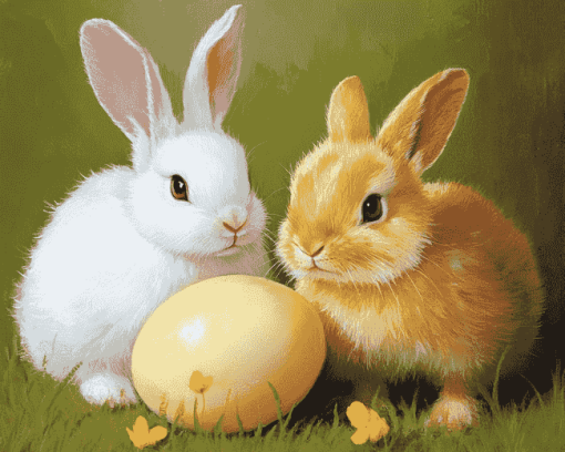 Chick and Bunny Diamond Painting