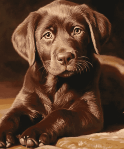 Chocolate Labrador Puppy Diamond Painting