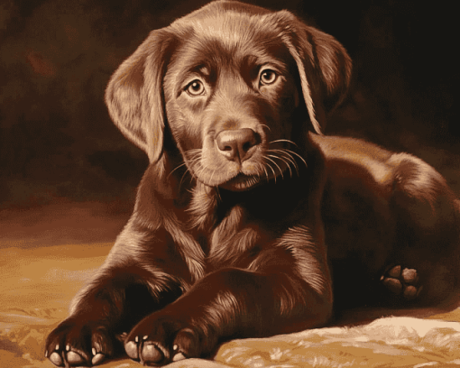 Chocolate Labrador Puppy Diamond Painting