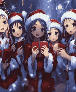 Christmas Anime Girls Diamond Painting