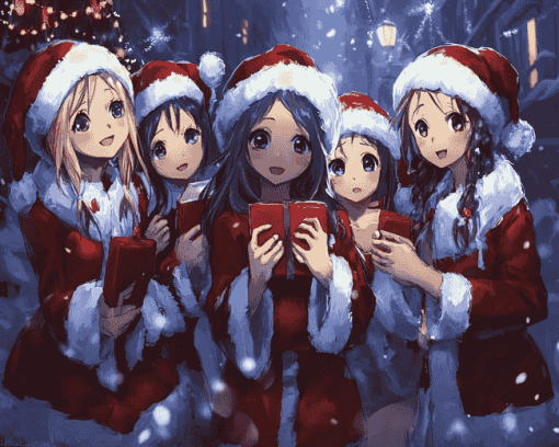 Christmas Anime Girls Diamond Painting