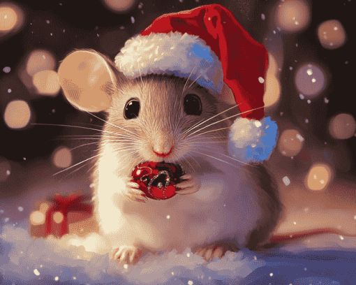 Christmas Cartoon Mouse Diamond Painting