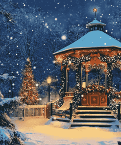 Christmas Gazebo Cartoon Diamond Painting