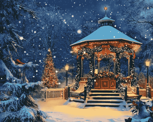 Christmas Gazebo Cartoon Diamond Painting