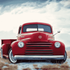 Classic Red Pickup Truck Diamond Painting