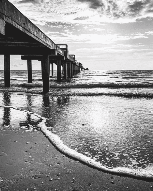 Clearwater Beach Black And White Diamond Painting