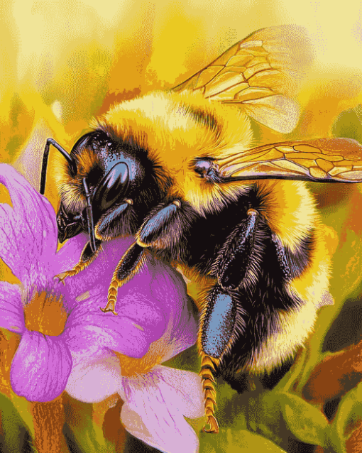 Close Up Bumblebee Insect Diamond Painting