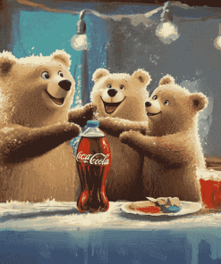 Coca Cola Bears Cartoon Diamond Painting