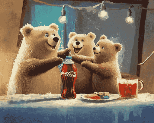 Coca Cola Bears Cartoon Diamond Painting