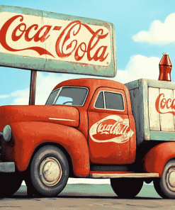 Coca Cola Cartoon Truck Diamond Painting