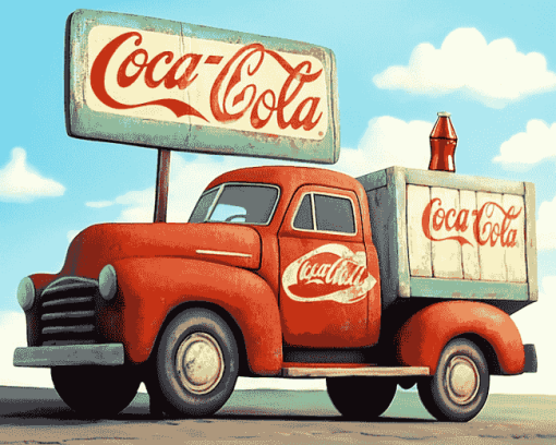 Coca Cola Cartoon Truck Diamond Painting