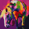 Colorful Abstract Horses Diamond Painting