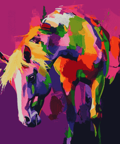 Colorful Abstract Horses Diamond Painting