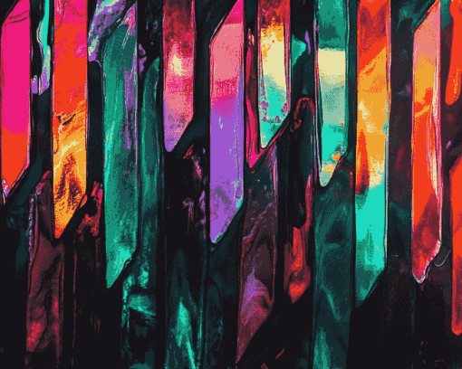 Colorful Abstract Iridescent Diamond Painting