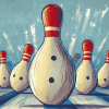 Colorful Bowling Pins Cartoon Diamond Painting