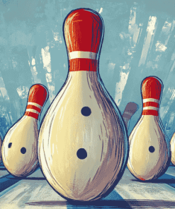 Colorful Bowling Pins Cartoon Diamond Painting