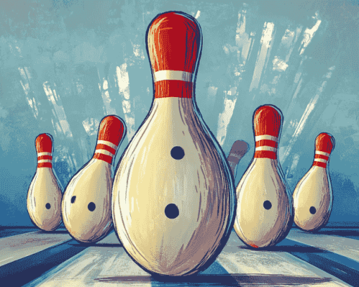 Colorful Bowling Pins Cartoon Diamond Painting