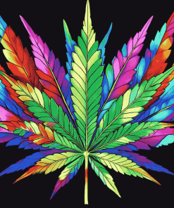 Colorful Cannabis Diamond Painting