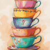 Colorful Cartoon Teacups Diamond Painting