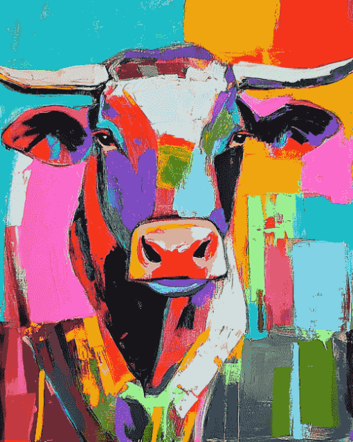 Colorful Cow Art Diamond Painting