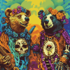 Colorful Grateful Dead Bears Diamond Painting