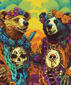 Colorful Grateful Dead Bears Diamond Painting