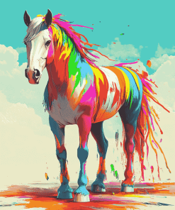 Colorful Horse Animal Art Diamond Painting