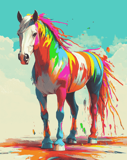 Colorful Horse Animal Art Diamond Painting