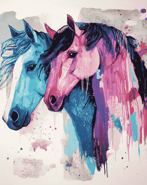 Colorful Horses Diamond Painting