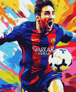 Colorful Messi Pop Art Diamond Painting