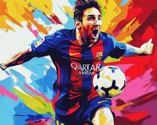 Colorful Messi Pop Art Diamond Painting