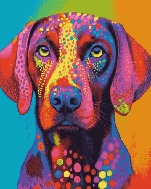 Colorful Pointer Dogs Diamond Painting