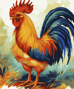 Colorful Rooster Diamond Painting