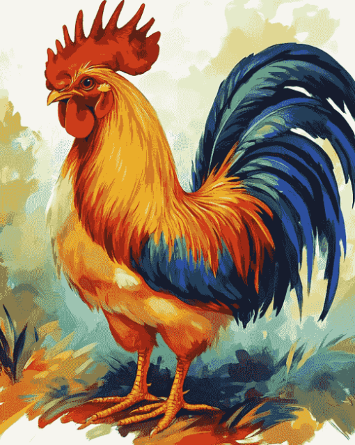 Colorful Rooster Diamond Painting