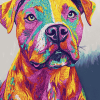 Colorful Staffy Puppy Diamond Painting