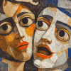 Comedy and Tragedy Vintage Masks Diamond Painting