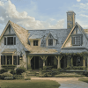 Country Farmhouse Building Diamond Painting