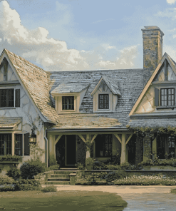 Country Farmhouse Building Diamond Painting