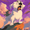 Courageous Dog Cartoon Diamond Painting