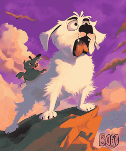 Courageous Dog Cartoon Diamond Painting