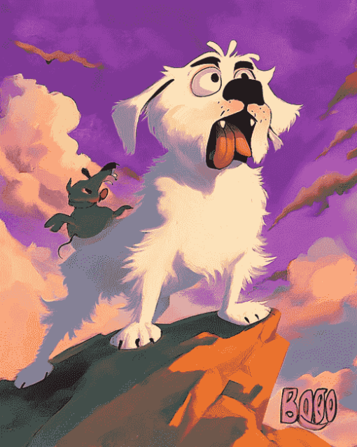 Courageous Dog Cartoon Diamond Painting