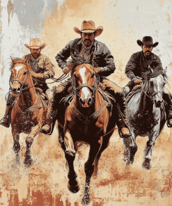 Cowboys and Horses Vintage Diamond Painting