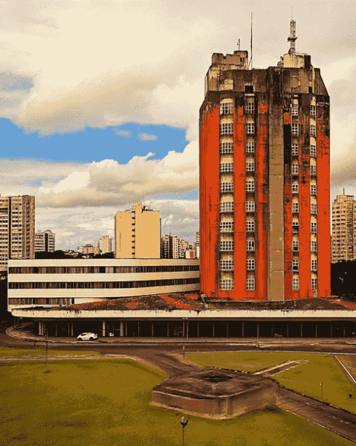 Curitiba Skyscraper Landscape Diamond Painting