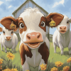 Cute Cows Farm Diamond Painting