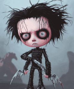 Cute Edward Scissorhands Animation Diamond Painting