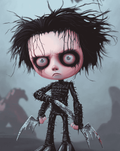 Cute Edward Scissorhands Animation Diamond Painting