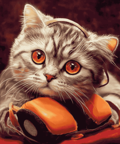 Cute Kitty Music Session Diamond Painting