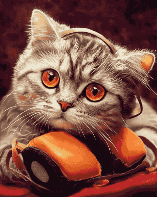 Cute Kitty Music Session Diamond Painting